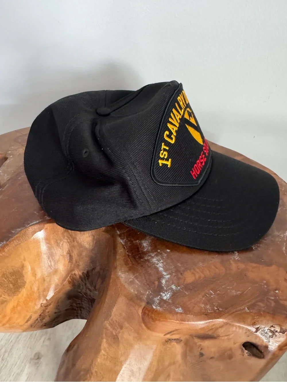 Black 1st Cavalry Division Horse Soldiers Military Cap Trucker Style Hat Vintage